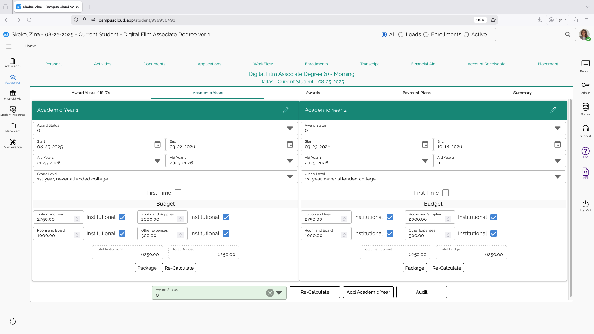 Financial Aid Packaging